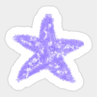 Purple white stars sparkle glitter art Sticker